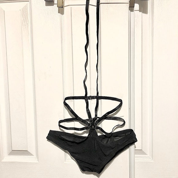 Hopeless Lingerie black mesh strappy panties/bottoms, XS - Picture 3 of 5
